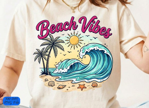 Beach Vibes: Summer Scene PNG Design for Creative Projects