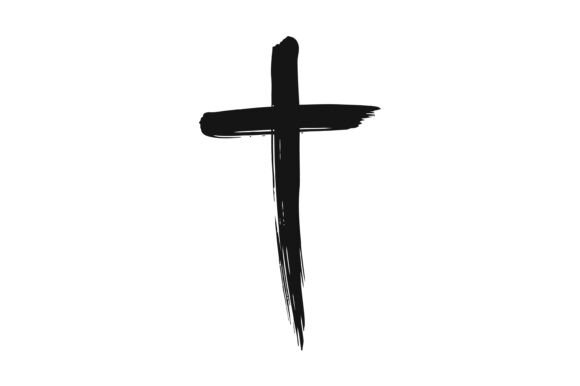 Brush Stroke Cross Minimal Design: A Modern Faith Symbol
