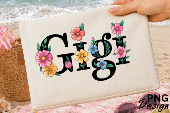 Celebrate Family with a Vibrant Gigi Floral PNG Design