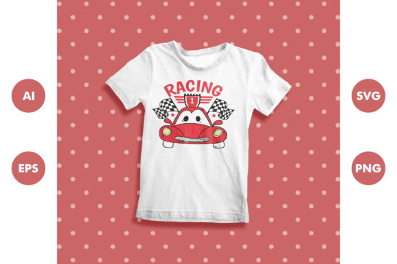 Kids Car Funny T-shirt SVG File Design
