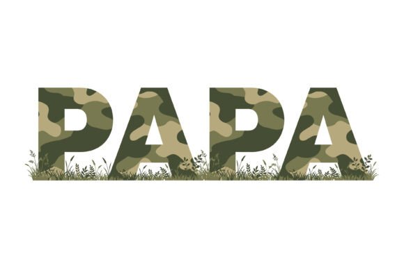 Papa Camo Military Dad SVG Design: A Patriotic Design Asset