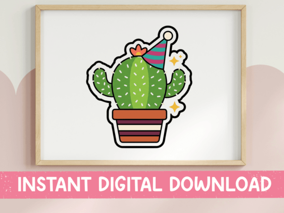Party Cactus Sticker Design: Infusing Festive Energy into Visual Projects