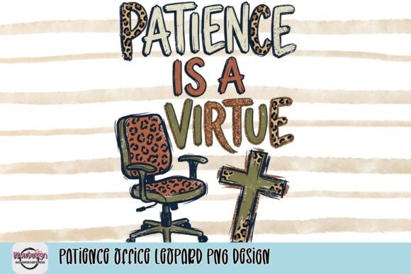Patience Office Leopard PNG Design: Wild Elegance for Creative Projects