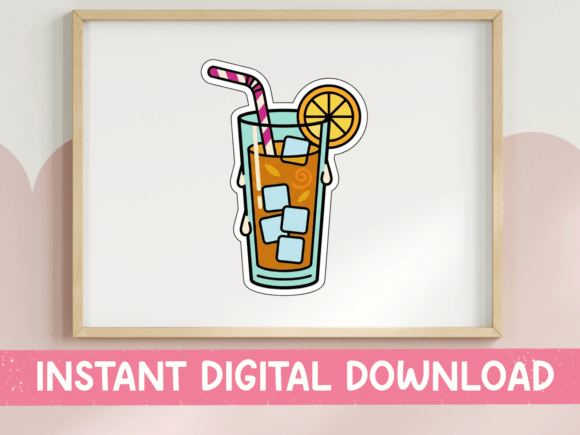 Refresh Your Branding with an Iced Tea Glass Sticker Design