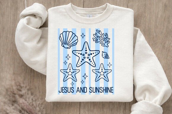 Sun-Kissed Faith: A Christian Summer Beach T-shirt Design